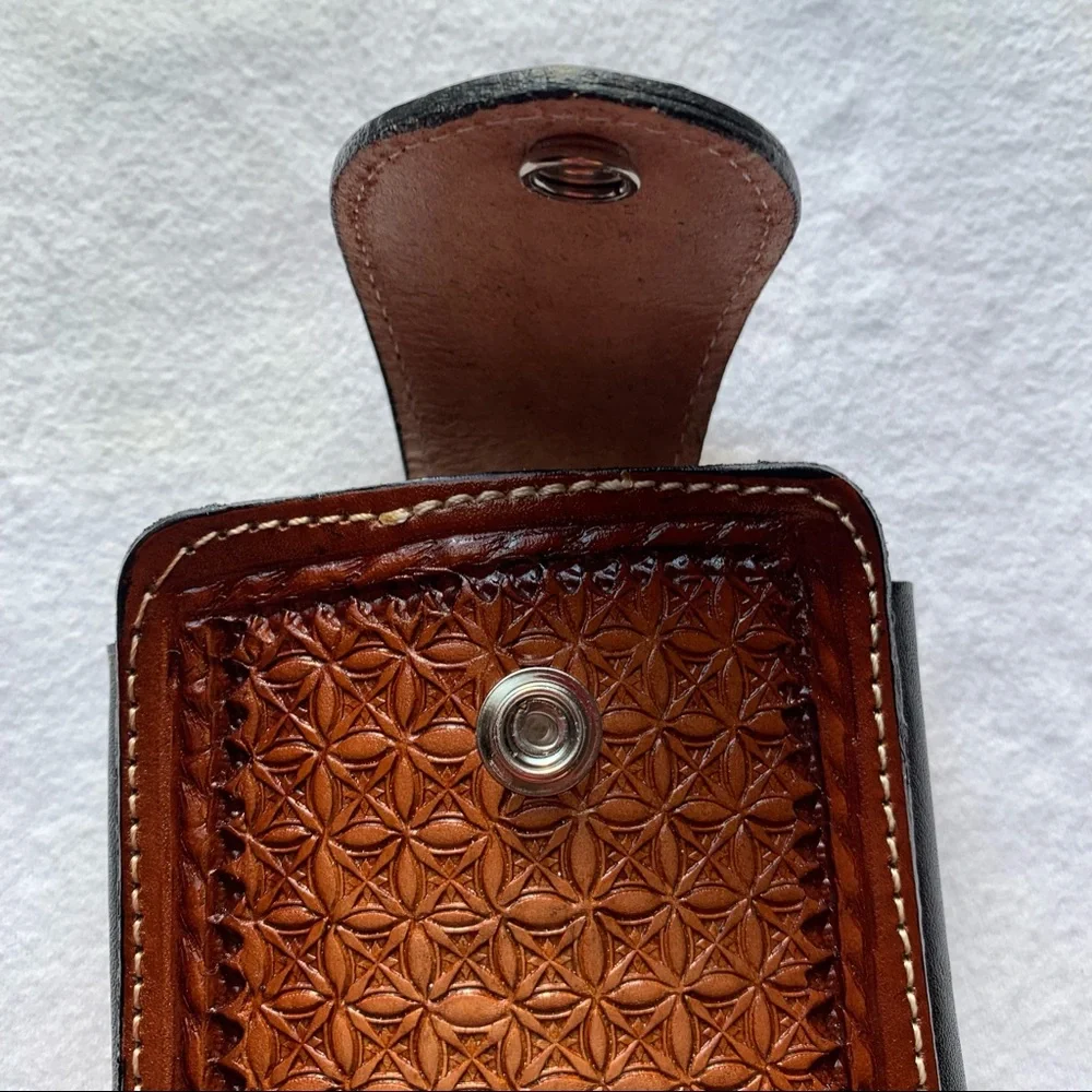 WESTERN LEATHER CELL PHONE CASE, FUNDA‎ VAQUERA DE CUERO COWBOY RODEO PHONE CASE